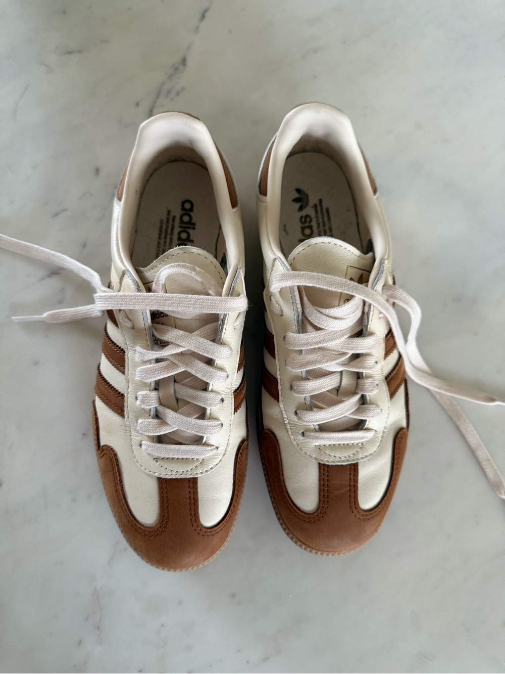 adidas Samba OG women Cream and Brown Retro Sneakers